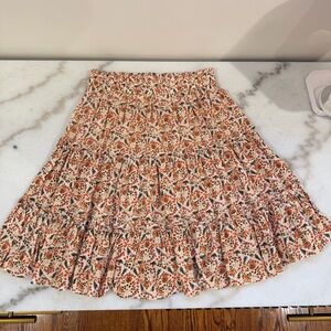 Floral Print Pleated Skirt